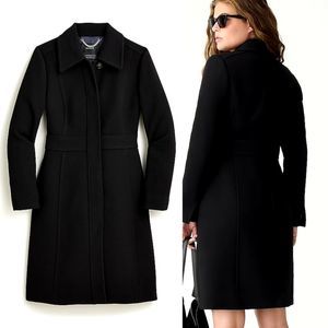J. Crew New Lady Day Topcoat Italian Double-cloth Wool Blend Black